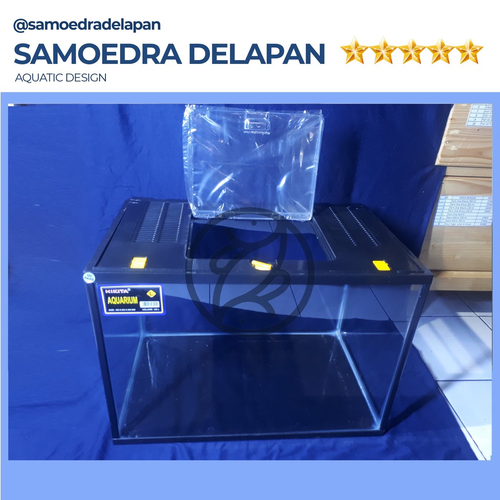 AQUARIUM DAN TUTUP NIKITA SIZE L AQUARIUM 40 CM PLUS TUTUP PAKET AQUARIUM NIKITA SIZE L