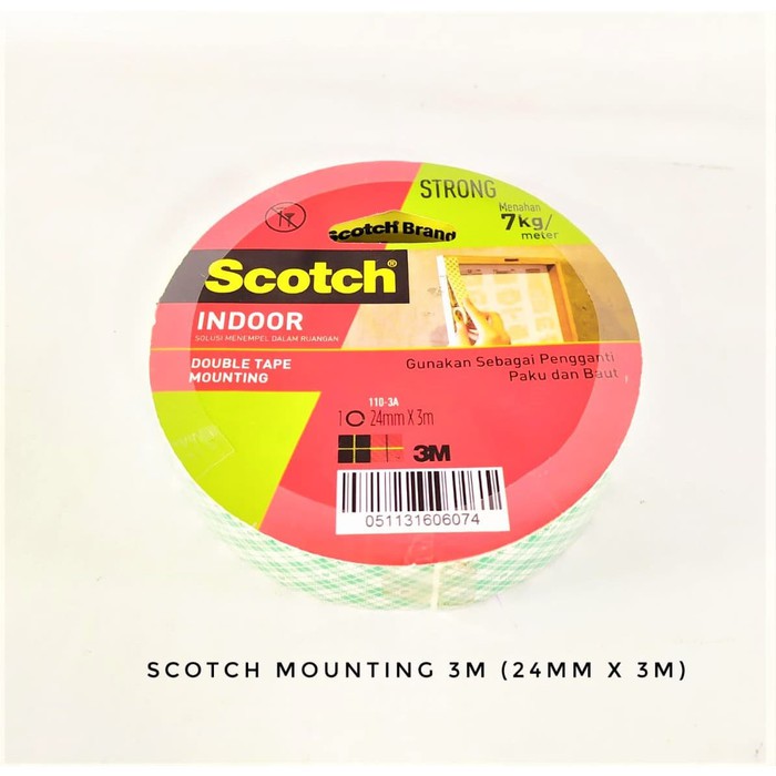 Mounting Double Tape Size 24 mm x 3 mm 3M Scotch 110 - 3A (PCS)