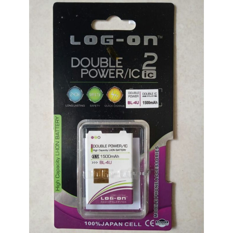 Baterai BL-4U Log On 1500 mAh Double Power