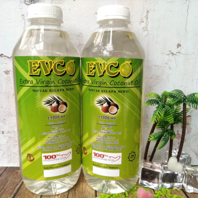 

2BOTOL -EVCO Minyak Klapa Murni Extra Virgin Coconut Oil 1000ml