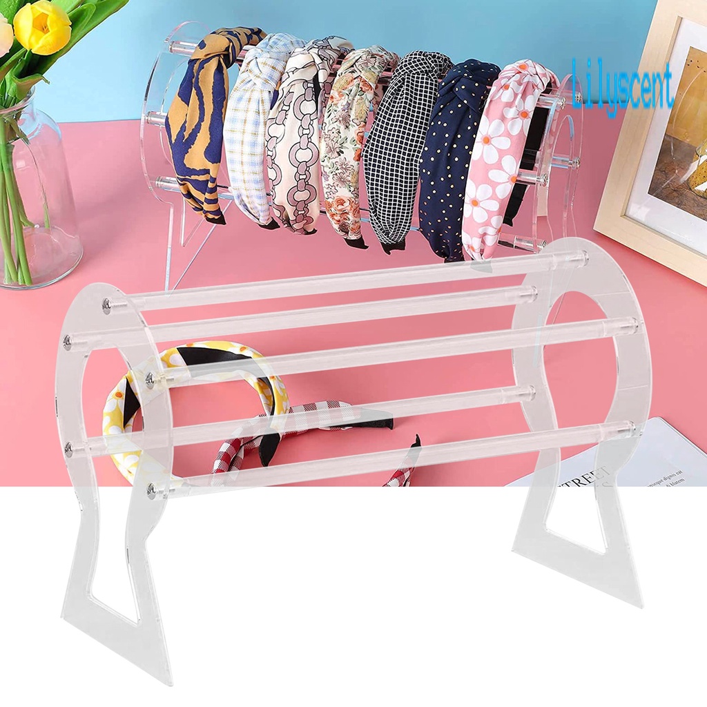 Lily 1 Set Display Holder Headband / Gelang Bahan Akrilik Transparan Mudah Dipasang Untuk Wanita