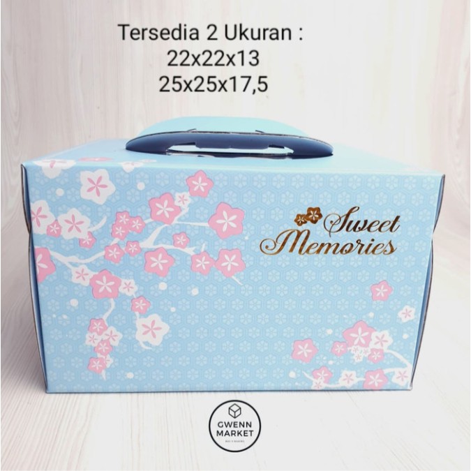 

Dus kue per 5pcs kotak kue, box kue, kotak cake cherry blossom handle 25, 22cm