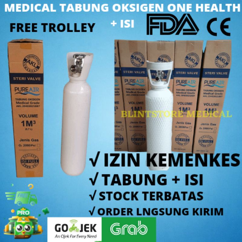 Tabung Oksigen Pure Air + Isi Tabung Oxygen Baru