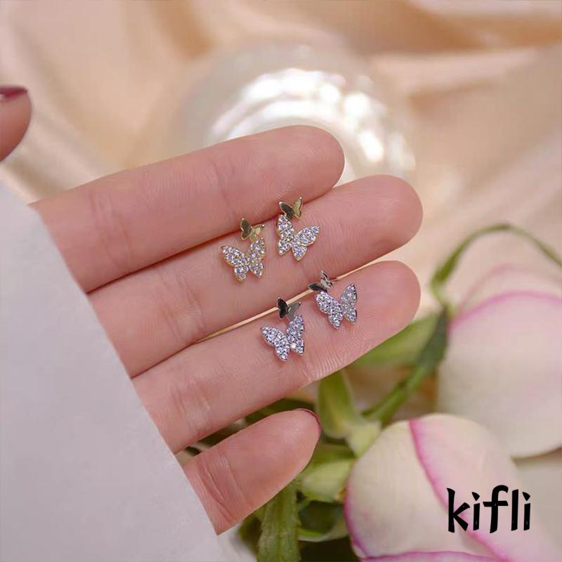 5pcs / Set Anting Stud Desain Butterfly Non Tarnish Untuk Wanita