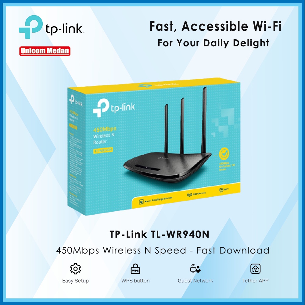 TP-Link TL-WR940N TPLink WiFi 450Mbps Wireless N Router