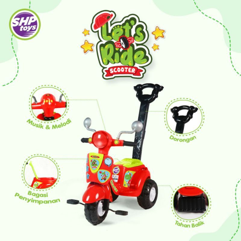 Maenan Motoran Lucu SCOOTER 609 SHP609  TOYS - Mainan Anak Motor Motoran skuter Karakter Anak Gemas Kado ULTAH HADIAH