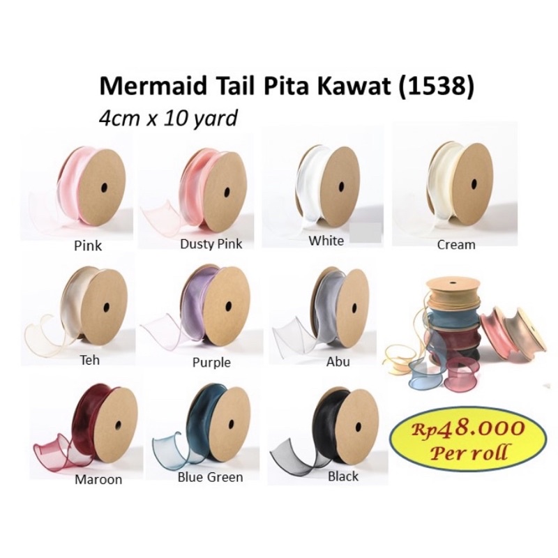 

Mermaid Tail Pita Kawat 1538 Pita Kado Pita Premium Unik Bungkus Kado Pita Hadiah Pita Buket Bunga