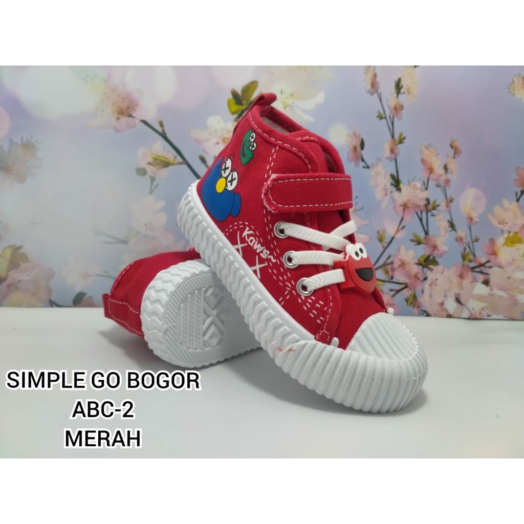 SEPATU IMPORT ANAK BALITA KANVAS ELASTIS MODEL KEKINIAN BEKRO ABC-2 UK 22-32