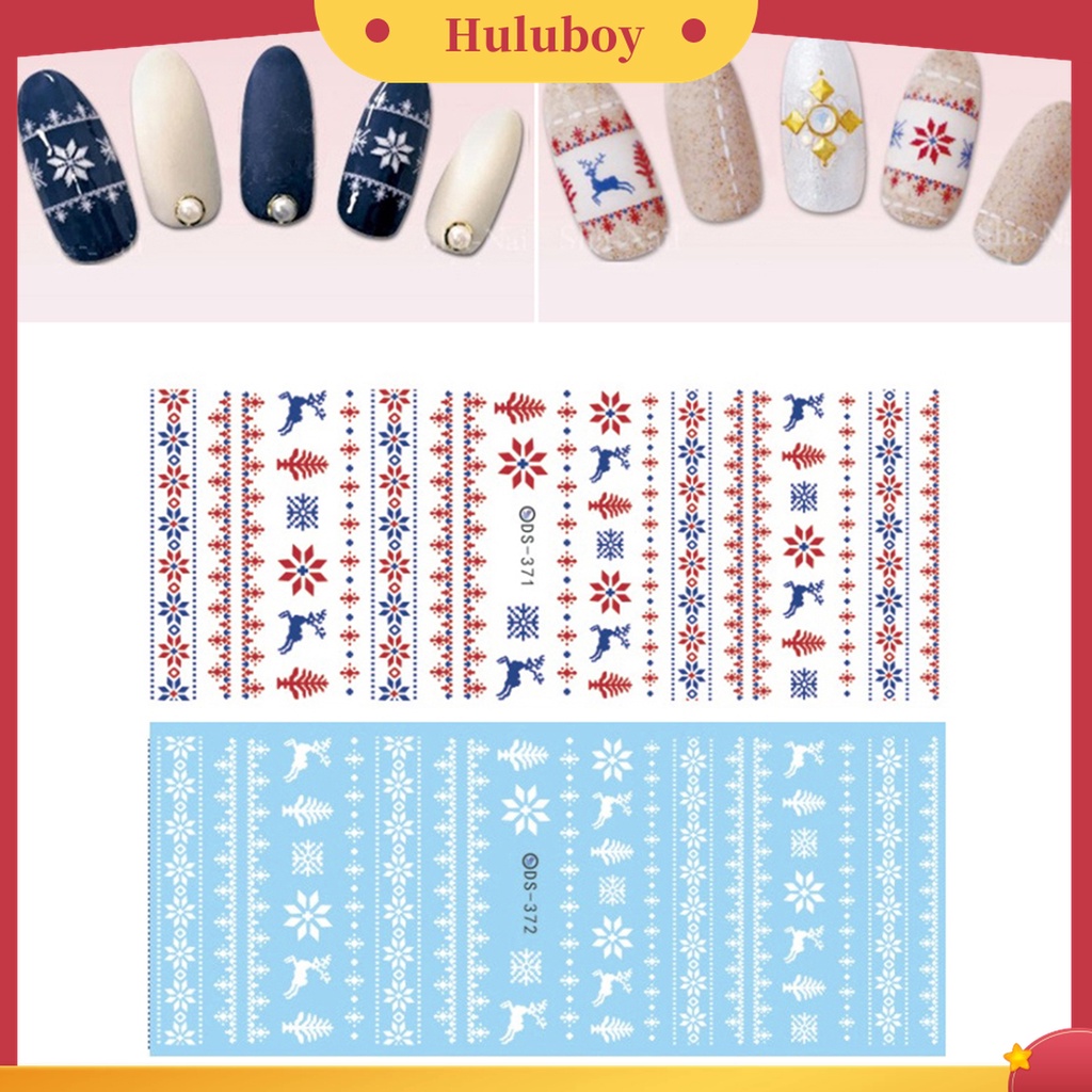 Huluboy Huluboy♡ 1 Lembar DS371 DS372 Stiker Kuku Tahan Air Ramah Lingkungan Untuk Nail Art