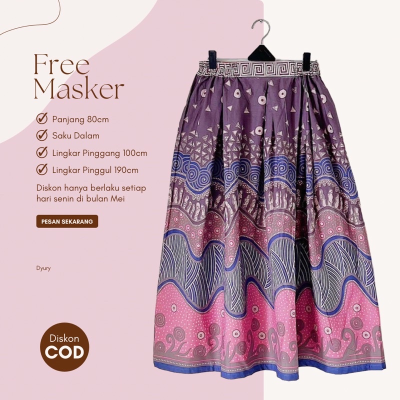 Rok Batik Payung Pendek 7/8