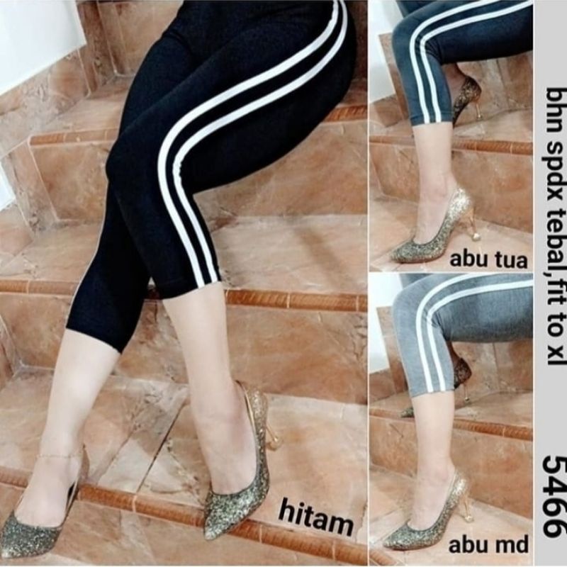 Celana Legging Wanita 7/8 Premium List 2 Putih Fit S-XXL Jumbo