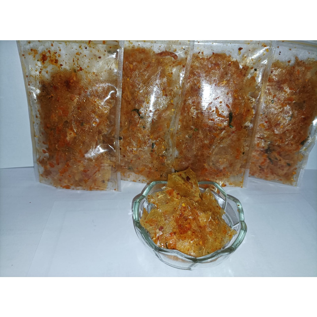 

KERIPIK BELING EXTRA PEDAS / KRIPCA KERIPIK KACA SUPER PEDAS harum daun jeruk