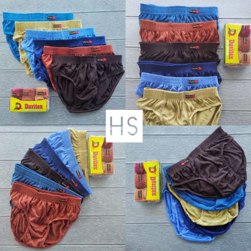 Celana dalam pria / CD Pria / sempak 1 box isi 3 murah tebal Davitex M L XL XXL / 3L jumbo