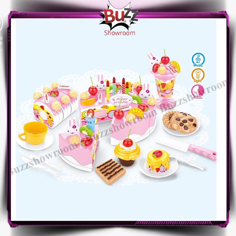 Mainan Birthday Cake Play Set Fruit Dessert Kue Ulang Tahun Besar DIY