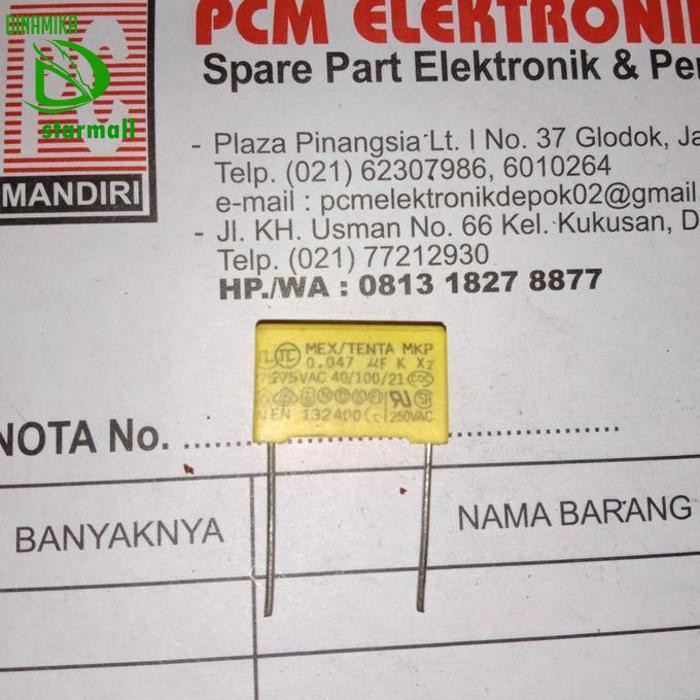 Mkt 0.047Uf 275V~ 47Nf 275V 473 275V~ Mkp Kapasitor Capacitor Pcmelebik54 Segera Dapatkan