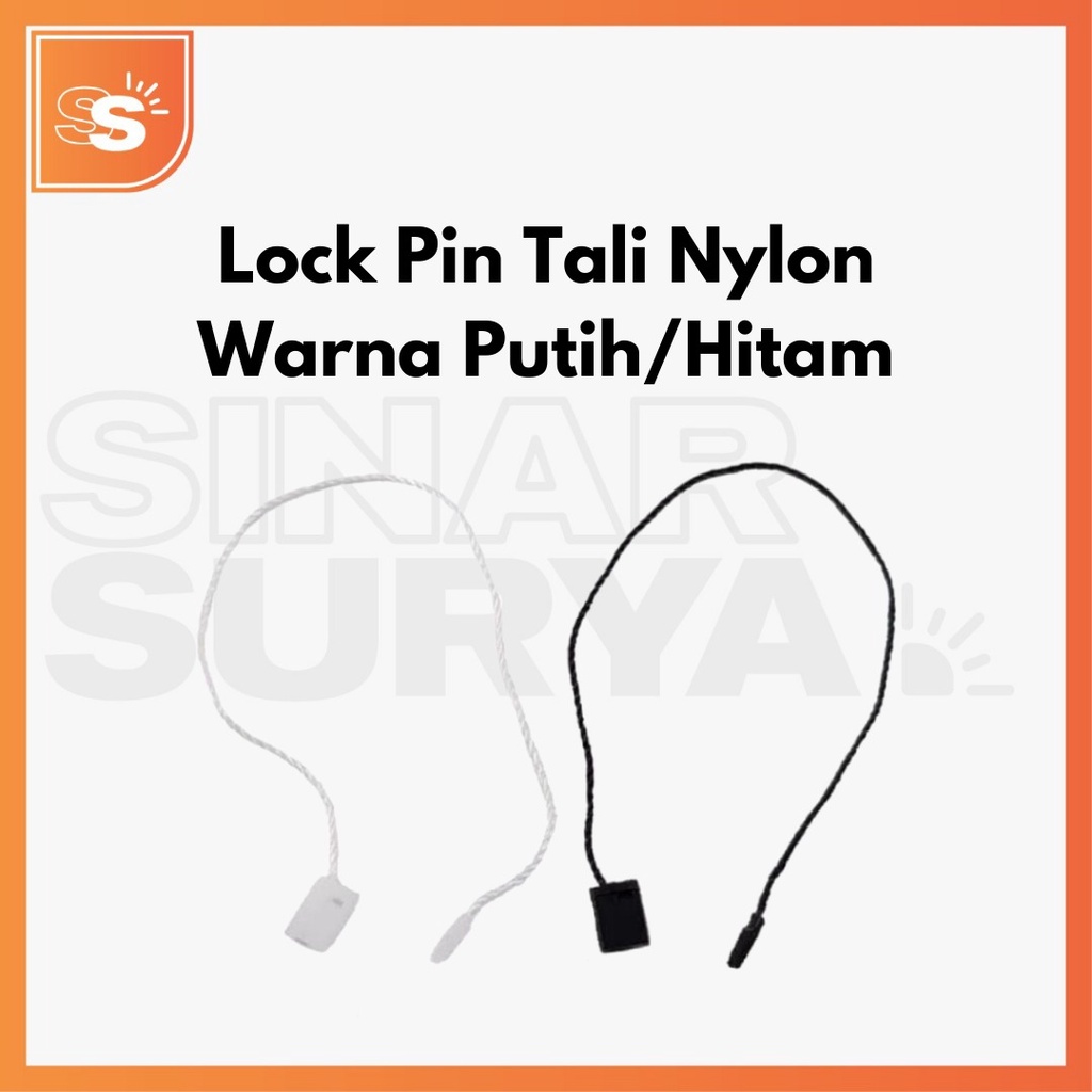 String Pin Benang / Lock Pin / Tali Hang Tag Nylon 8 Inch / 20cm (1000pcs)