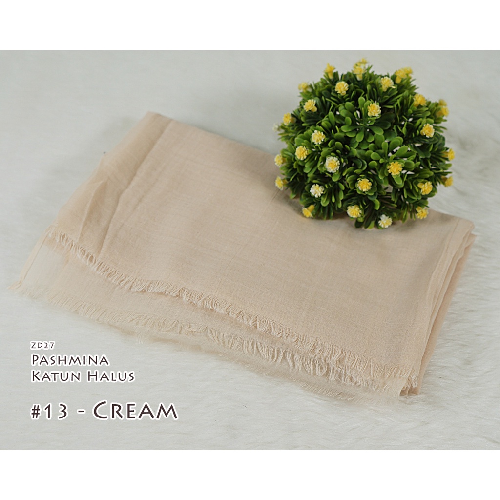Pashmina Polos Katun Halus - CINDY by Luulu Scarf-#13 - Cream