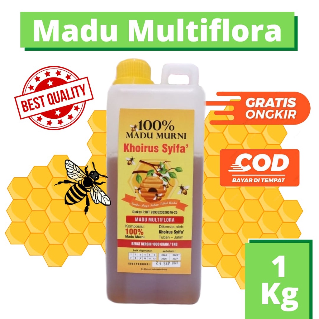 

PROMO!!!MADU ASLI MULTIFORA UKURAN BESAR 1KG