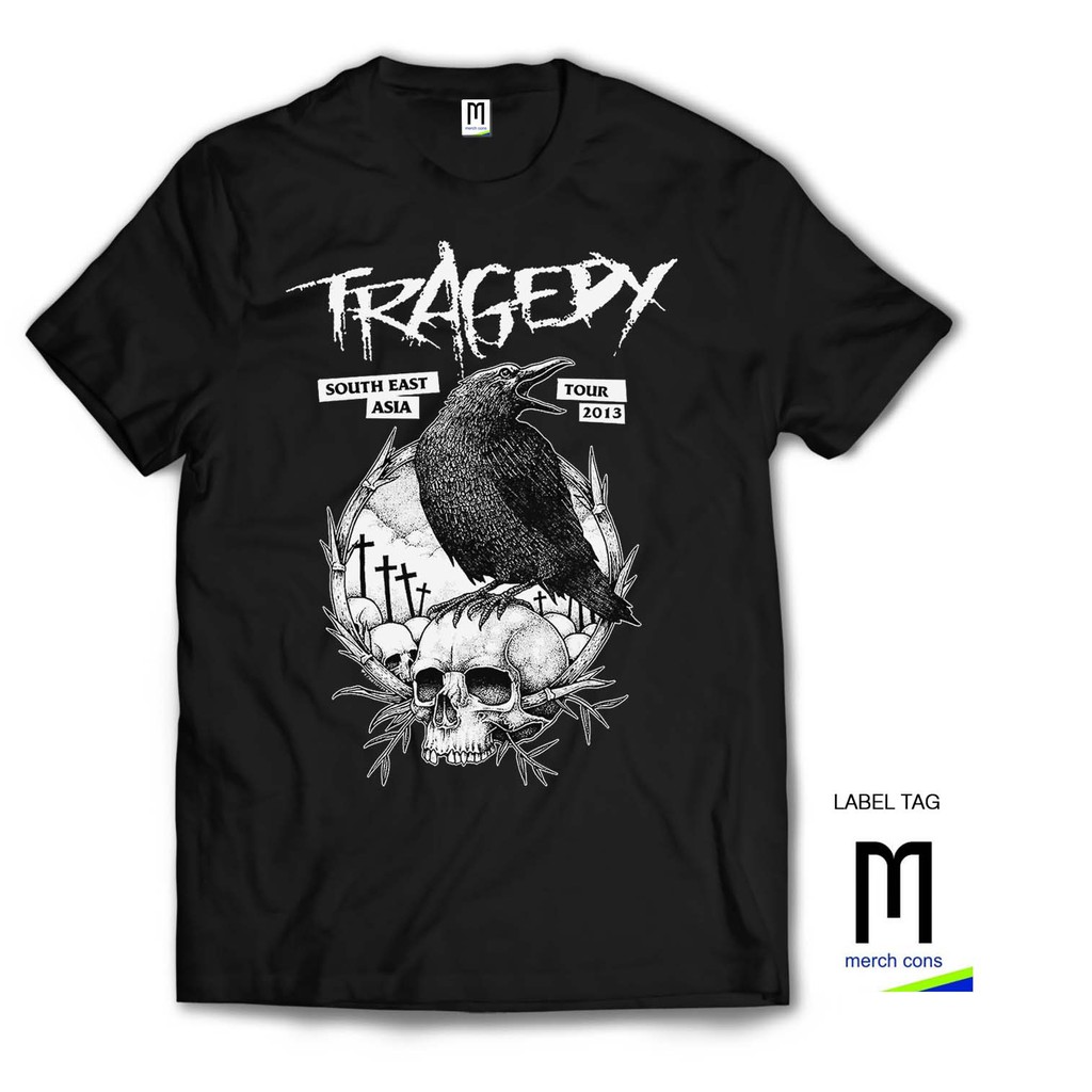 TRAGEDY-Kaos band punk-Hardcore / Premium Shirt/ Tag MerchCons - HITAM
