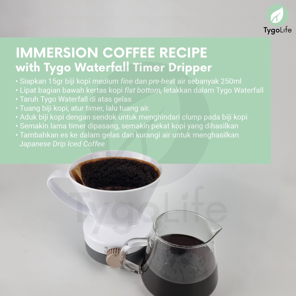 TYGO WATERFALL V60 TIMER CLEVER DRIPPER FOR IMMERSION COFFEE