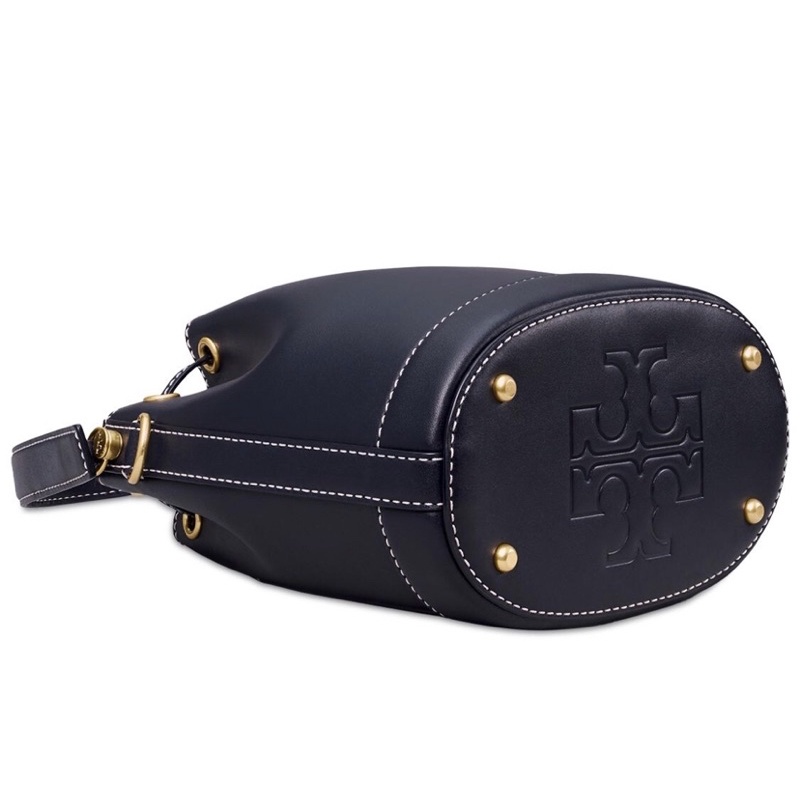 Tory Burch T Monogram Leather Bucket Bag