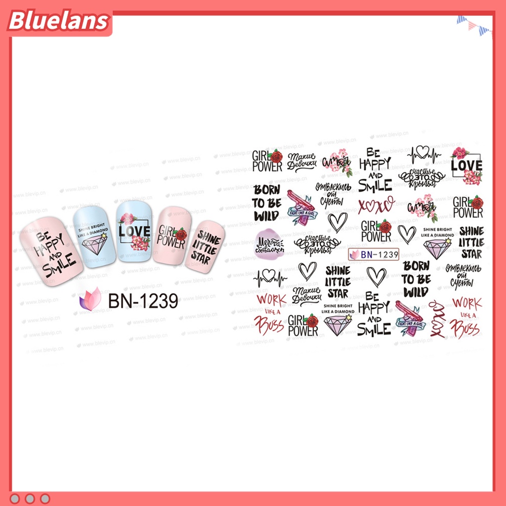 (In Stock) Kacamata Hitam Lensa Warna Warni ♡Stiker Kuku Motif Tulisan Tahan Lama Untuk Festival