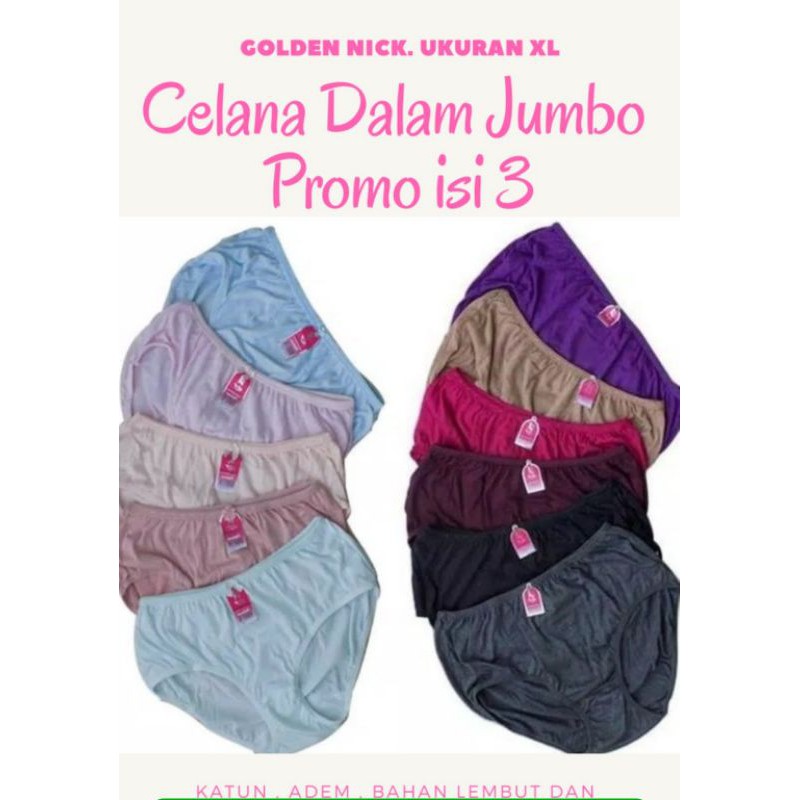 isi 3 celana GOLDEN NICK XL jumbo besar. CD Golden nick