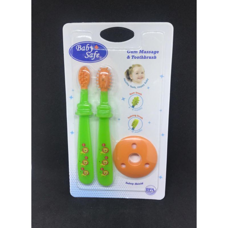 Baby Safe Gum Massage &amp; Toothbrust TB003 / Sikat Gigi bayi Baby Safe TB003