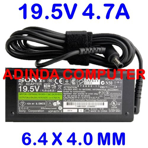 Adaptor Charger SONY VAIO 19.5V 4.7A ORIGINAL