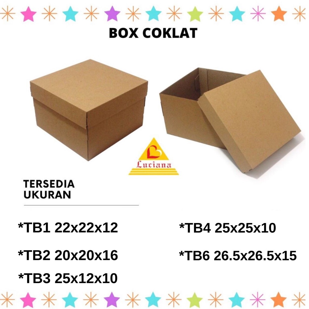 Box coklat polos beraneka ukuran