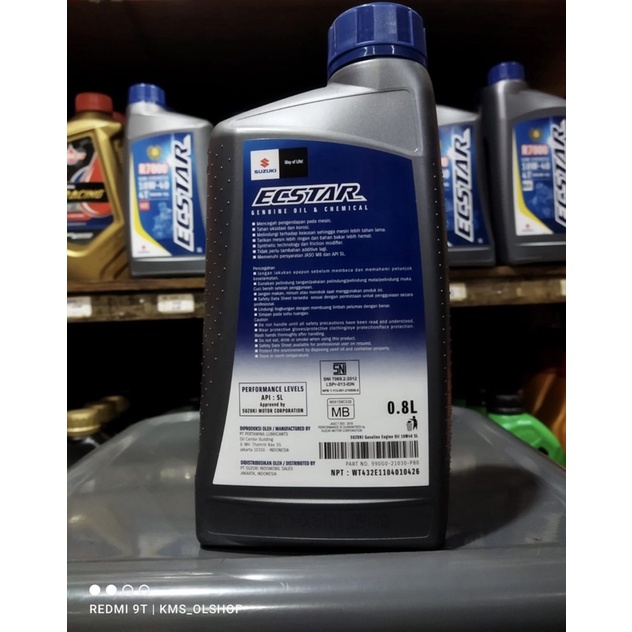 Oli Suzuki SGO Scooter Matic ECSTAR 4T R7000 Semi Synthetic 10W-40 800 ml 100% Original