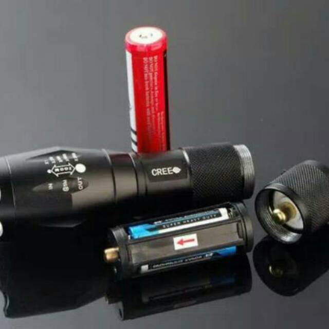 Jual Paket Senter+Charger+Battery Taffware E17 LED Cree XM-L T6 2000