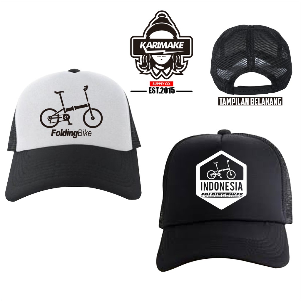 Topi Trucker Sepeda Lipat Folding Bike Topi Jaring -
