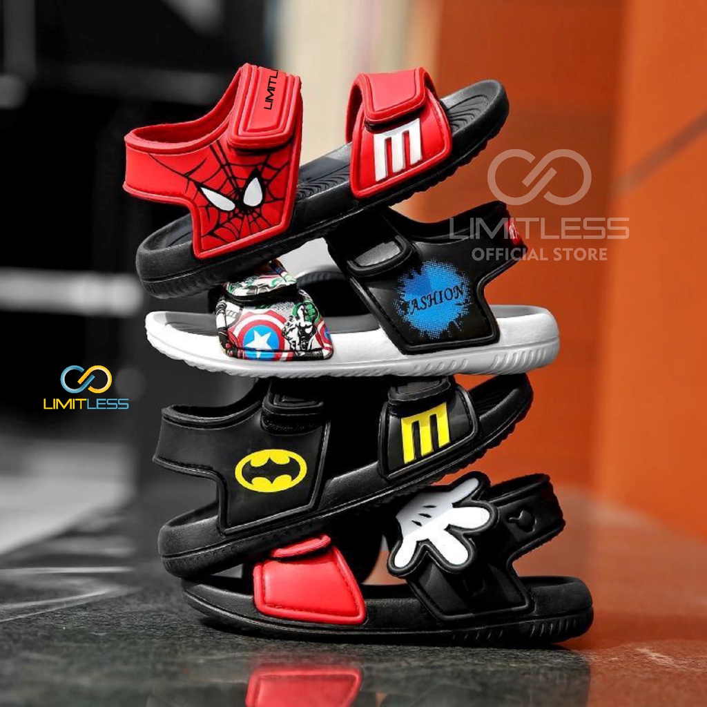 Zerolimit - Sepatu Sandal Anak Lucu Kekinian Sendal Sepatu Anak Laki Laki Batman Spiderman Sandal Anak Spiderman Keren