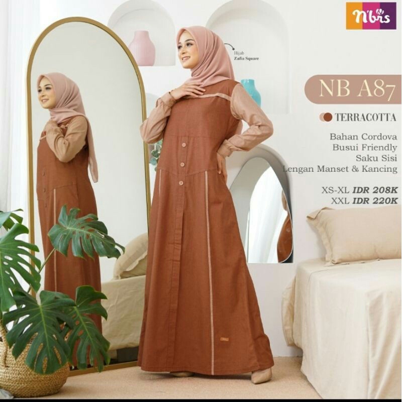 Gamis Nibras NB A87 Gamis Dewasa By Nibras Gamis Terbaru Terracotta