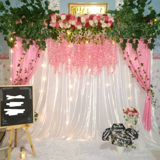 Sewa backdrop lamaran / akad / ultah dll