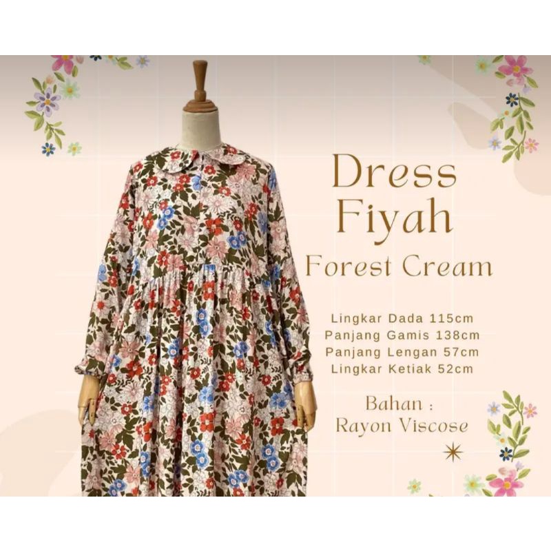 Fiibaytia Dress Fiyah Forest Cream