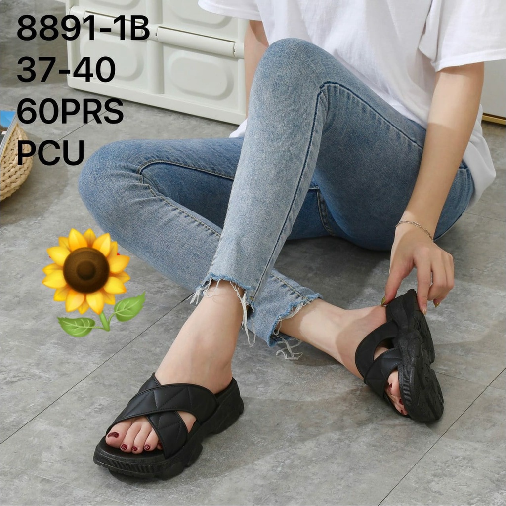 Sandal Karet Jelly Wedges Wanita import Model Terbaru Original Kekinian by AGUNG STYLE Balance 8891-1B