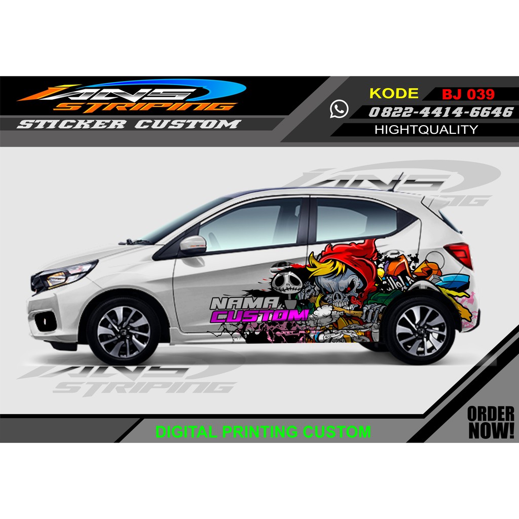 VARIASI STICKER MOBIL BRIO, JAZZ, AGYA, AVANZA/ DECAL STIKER MOBIL KARTUN