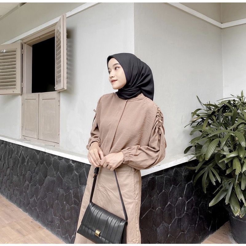 BLOUSE TALI SERUT SANI YEMI OUTFIT SELEBGRAM TOP / KEMEJA SERUT CRINKLE AIRFLOW ATASAN