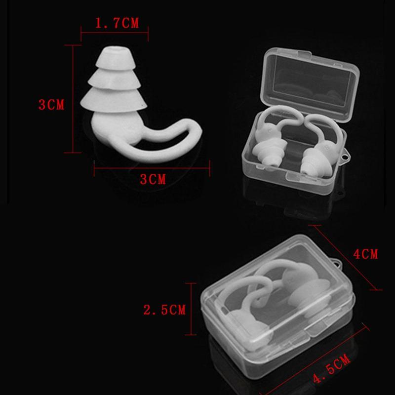 1 Pasang Earplug Kedap Suara Anti Air Kualitas Tinggi Untuk Diving / Tidur I4V8-6
