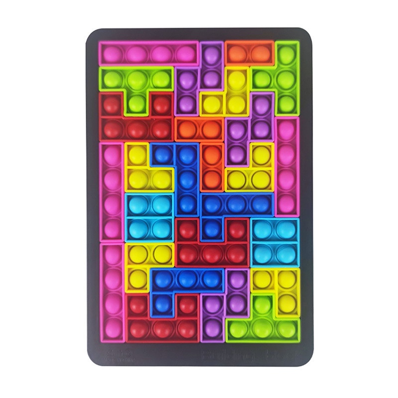 NEW Pop it dadu Mainan Game Building Block Pop It tetris 26 pcs Pop It Push Bubble Pereda Stres Untuk Anak Mainan Puzzle Jigsaw Tetris