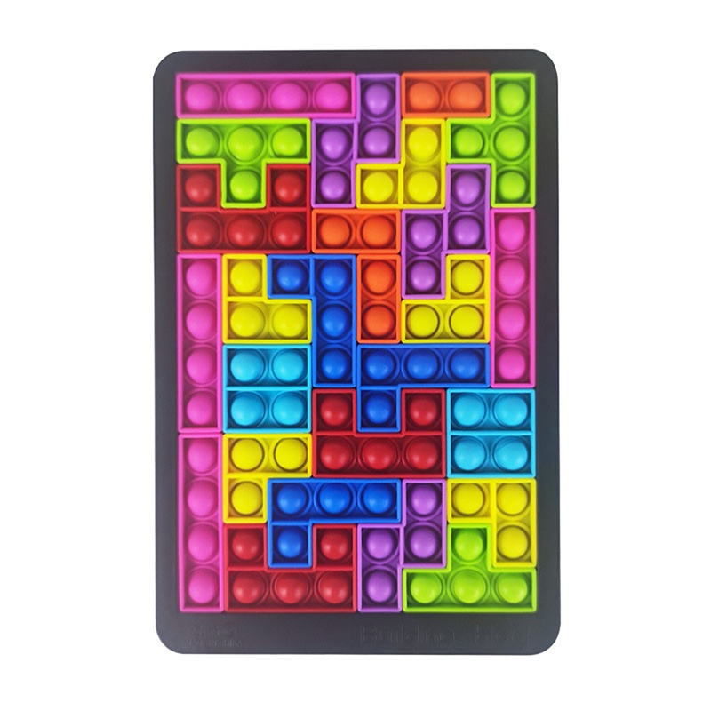 26pcs Mainan Puzzle Jigsaw Tetris Pop It Push Bubble Pereda Stres Untuk Anak / Dewasa