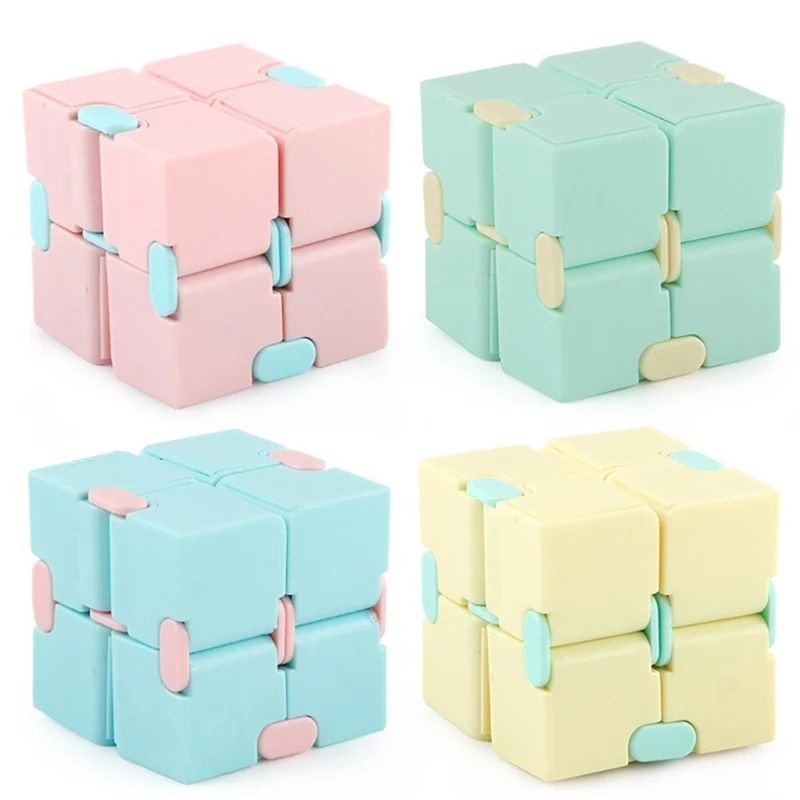 Rubik Magic Infinity Fidget Cube Warna Pastel Penghilang Stress