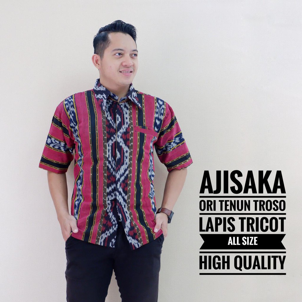 AJISAKA / KEMEJA BATIK PRIA / LENGAN PENDEK /13.3