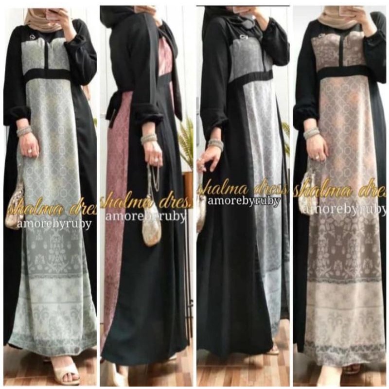 (BISA COD) Gamis Shalma dress Amorebyruby