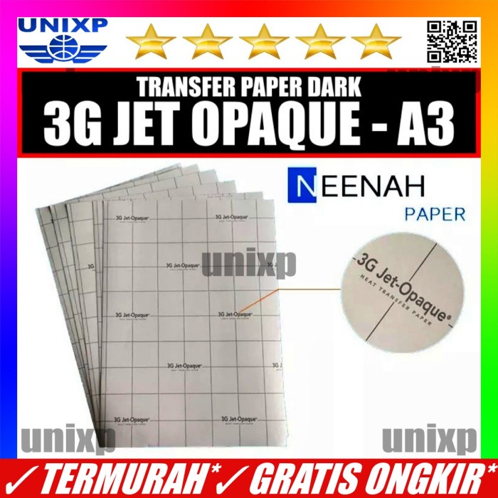 

kertas- transfer paper 3g jet opaque usa ( dark ) - a3 -kertas.