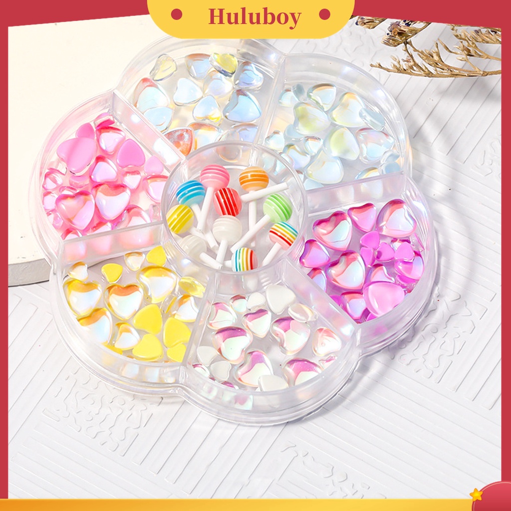 Huluboy Huluboy♡ 1 Kotak Ornamen Kuku 3D Bentuk Pita Aksen Berlian Imitasi Untuk Wanita