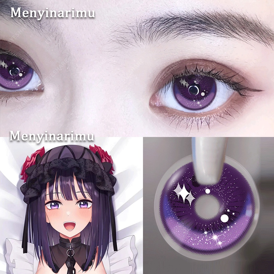 Eyeshare Purple Softlens 14.5mm Shizuku Cosplay Lensa Mata Halloween Soflen