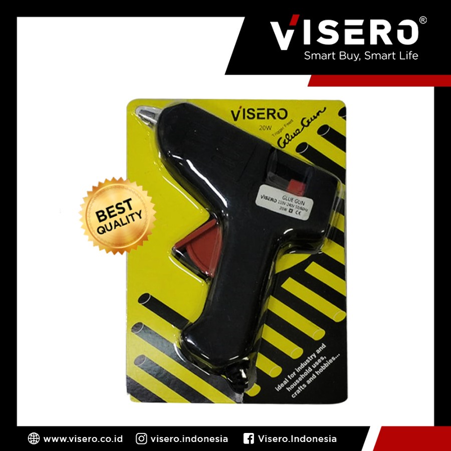 GLUE GUN ALAT LEM TEMBAK VISERO HOT MELT LILIN KECIL 20W 20 WATT SWITCH ON OFF